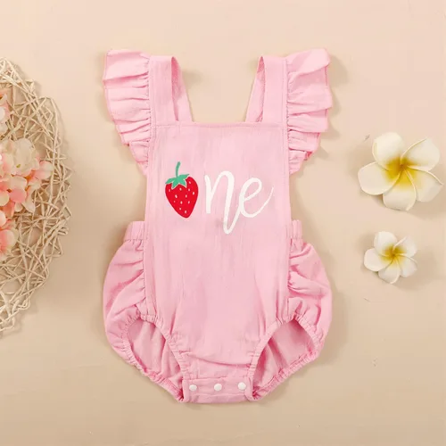 Vista 7 de GRNSHTS Trajes de primer cumpleaños para niñas con volantes para primer cumpleaños, mameluco sin espalda