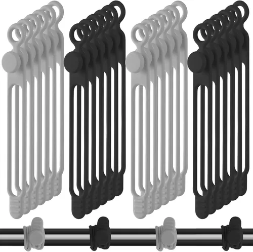 Vista 13 de Nuanchu 40 bridas de silicona reutilizables, correas ajustables, organizador de cables de carga multiusos para sujetar cables de carga