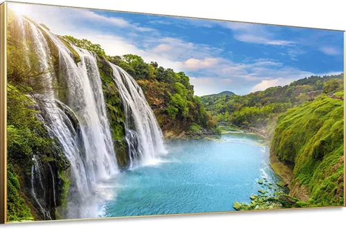 Vista 15 de Instarry Pintura de diamantes 5D para bricolaje, gran tamaño, taladro completo, diamantes de imitación de cascada, punto de cruz, decoración