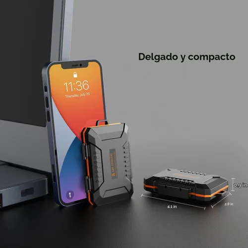 Vista 7 de K&F CONCEPT Estuche de 29 ranuras para tarjetas de memoria, estuche de transporte para tarjetas SD, CF, CFexpress, Micro SD, Nano SIM y Micro SIM