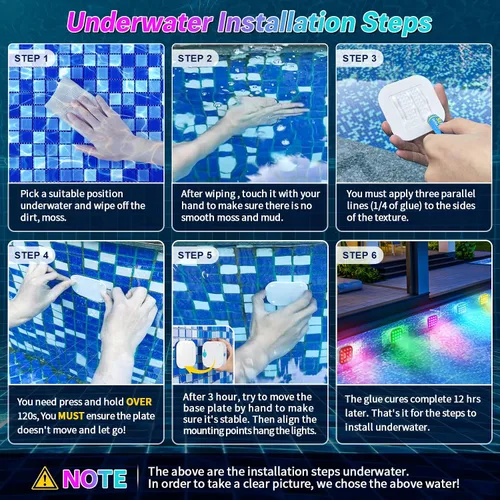Vista 9 de Luces LED sumergibles con control remoto, luz LED subacuática impermeable, batería recargable, lámpara de 16 colores cambiantes, luces sumergibles