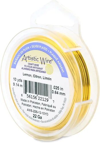 Vista 209 de Artistic Wire, Alambre de cobre de color chapado en plata de calibre 18, resistente al deslustre, amatista, 20 pies