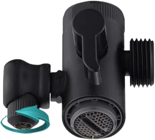Vista 6 de Juego de accesorios de rociador de manguera para fregadero de grifo, cabezal rociador de ducha con válvula desviadora, piezas de repuesto, adaptador