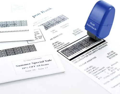 Vista 3 de Protección de identificación Guard Your ID Sello de rodillo, Azul, IS-520CM
