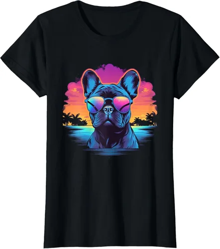 Vista 30 de Camiseta de perro Bulldog Francés para hombres y mujeres, Negro
