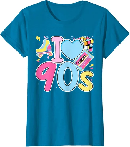 Vista 93 de I Love 90's Retro Style Nostalgia Vibe Funny 1990's Party T-Shirt Negro