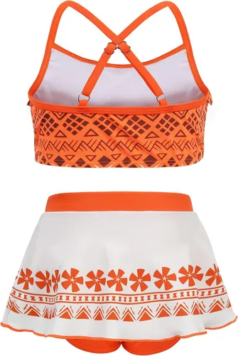 Vista 2 de Jurebecia Girls Two-Piece Summer Swimwear Princess Adventure Bathing Suit Role Play Tankini Swim Skirt Set 3-8 Years