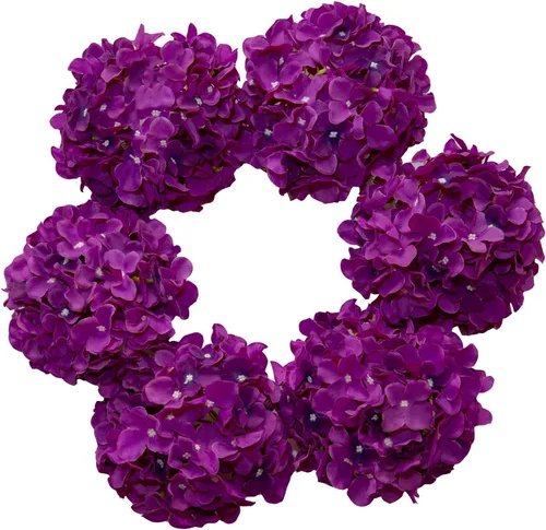 Vista 16 de DuHouse Hortensias artificiales de seda con tallos, hortensias falsas para bricolaje, centro de mesa de boda, decoración del hogar, paquete de 6