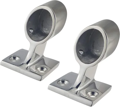 Vista 9 de Par Heavy Duty 316SS 60 ° Marine Boat Stanchion Hand Rail Fitting IZQUIERDA-FRONT para tubo de 1