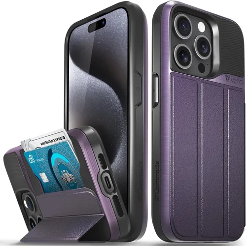 Vista 21 de VENA vCommute - Funda tipo cartera compatible con Apple iPhone 14 (6.1 pulgadas) (protección contra caídas de grado militar), funda de cuero