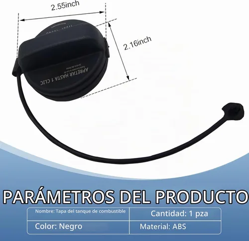 Vista 2 de 1 tapa de tanque de combustible para automóvil, tapón de tanque de combustible sellado de plástico ABS a prueba de óxido con cuerda antipérdida