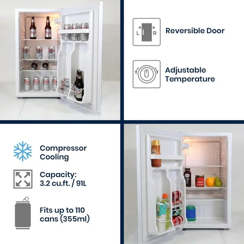 Vista 8 de Koolatron Coors Light Rocky Mountain - Refrigerador compacto con abridor de botellas, 90 L/95 cuartos de galón, 3.2 pies cúbicos para aperitivos