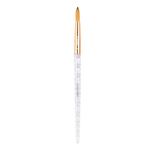 Vista 14 de Kiara Sky Pincel Acrílico #8 - Negro 100% Puro Kolinsky Mango de Corte de Cristal y Resistente al Acetona