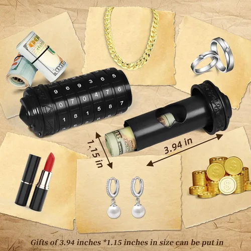 Vista 2 de CoEjokno Da Vinci Code Numeric Cryptex Caja de Rompecabezas de Dinero para Regalo en Efectivo, Caja de Joyería con Compartimento Oculto, Regalo