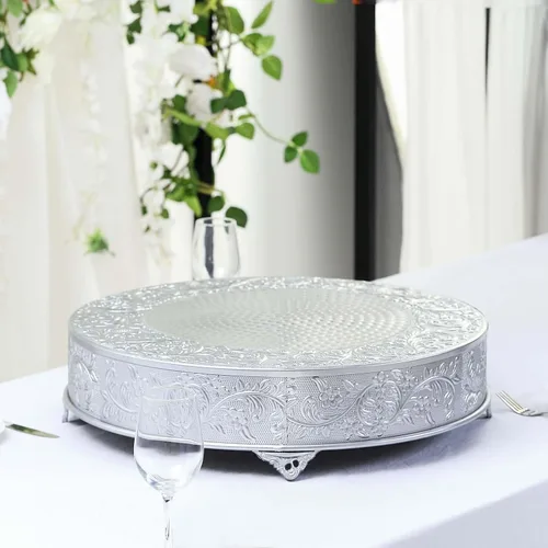 Vista 14 de Efavormart - Soporte redondo de metal en relieve dorado de 14 pulgadas, para decoración de fiestas y cumpleaños