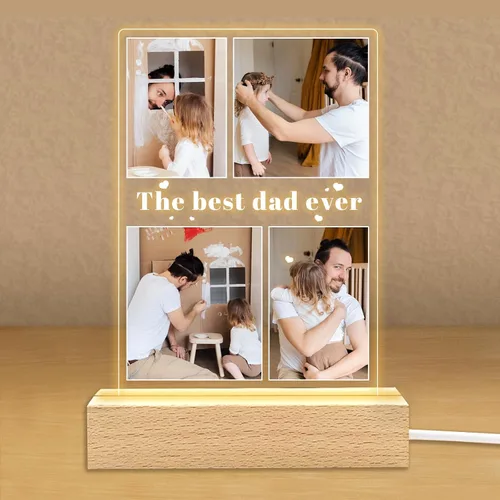 Vista 11 de Regalos de fotos personalizados para novio, novia, mujer, pareja, marcos de fotos personalizados, placa acrílica, luz nocturna para mejor amigo