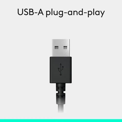 Vista 5 de Logitech H390 Auriculares estéreo con cable para PC/portátil, USB-A, color negro