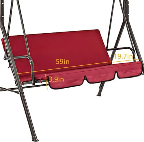 Vista 2 de Funda de repuesto para cojín de columpio, 3 asientos, impermeable, para exteriores, para columpio, silla de columpio, funda de protección