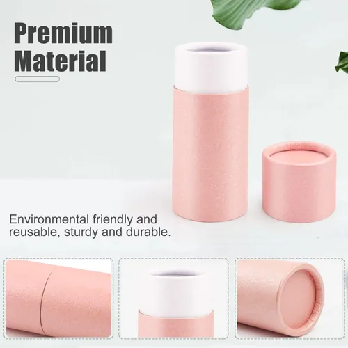 Vista 3 de Paquete de 12 tubos de papel kraft vacíos de 1.0 fl oz de capacidad, recipientes redondos de cartón de cartón para botellas de aceite esencial, caja