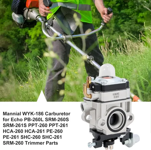 Vista 2 de WYK-186 Carburador para Echo PB-260L SRM-260S SRM-261S PPT-260 PPT-261 HCA-260 HCA-261 PE-260 PE-261 SHC-260 SHC-261 SRM-260 Partes