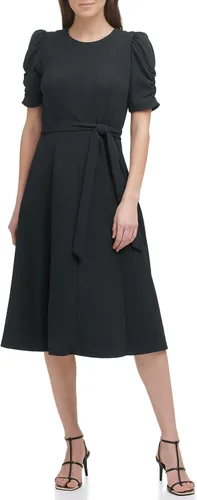 Vista 2 de DKNY Vestido camisero midi con nudo y manga para mujer