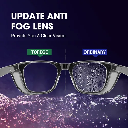Vista 2 de TOREGE Gafas de seguridad para hombres, transparentes, antivaho y luz azul, resistentes a los arañazos, para mujeres, enfermeras