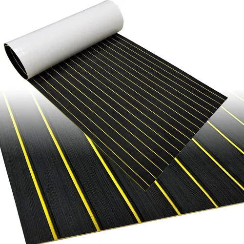 Vista 16 de Alfombra de espuma EVA para cubierta de 94 x 45/35/16 de teca sintética, antideslizante, autoadhesiva, tapete de espuma para lanchas de motor