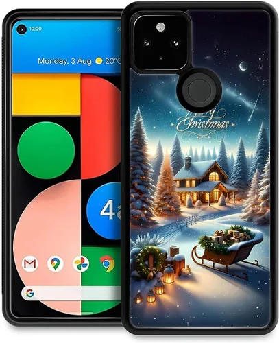 Vista 9 de Funda compatible con Google Pixel 4A 5G, Nochebuena, Google Pixel 4A 5G, delgada, suave, a prueba de golpes, TPU para mujeres y niñas, niños, funda