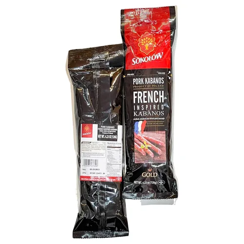 Vista 6 de Dry Thin Kabanos - Salchicha de cerdo inspirada en francés, ahumada y seca, carne tradicional polaca 4.2 oz 4.23 oz (paquete de dos)