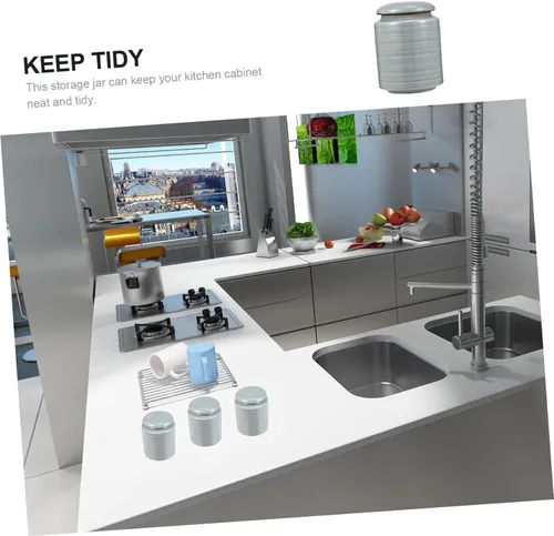 Vista 6 de Tarro de cerámica sellado, elegante recipiente de almacenamiento de alimentos, práctico tarro de azúcar para té de miel, diseño más hermoso
