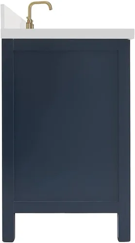 Vista 9 de ARIEL Cambridge - Mueble de baño con lavabo de 42 pulgadas, madera maciza, encimera de cuarzo blanco puro de 1.5 pulgadas, fregadero rectangular