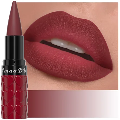 Vista 26 de evpct Combo de delineador de labios metálico rosa brillante y lápiz labial, lápiz labial con punta de cono para mujer, de larga duración