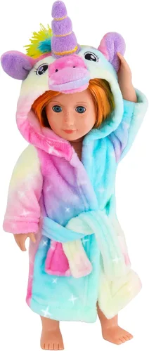 Vista 6 de Doctor Unicorn Ropa de dormir con capucha de unicornio suave y muñeca a juego y niñas
