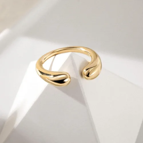 Vista 2 de WISTIC 14K Gold Engagement Hoops Set Rings for Women and Girls Water drop Angel tears Simple Luxury Fashion Cocktail Light Minimalism Charming