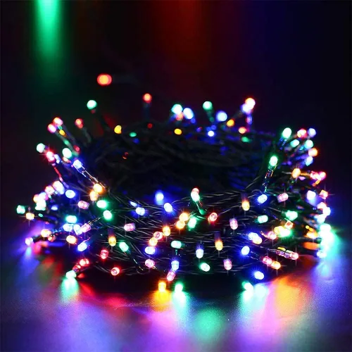 Vista 2 de Luces solares de Navidad para exteriores, tira de luces de 33 pies con 100 luces LED con 8 modos, luces de hadas impermeables para Navidad