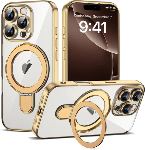 Vista 157 de Funda compatible con iPhone 12 con soporte de anillo magnético invisible [compatible con Mag-Safe] [Protector completo de lente de cámara] Funda