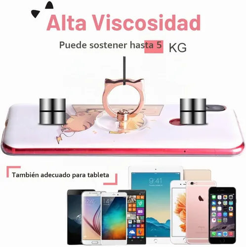 Vista 6 de Soporte de Anillo para Teléfono Gato - EI Sonador Soporte Transparente para Anillo de Teléfono Claro Soporte con Agarre de Dedo