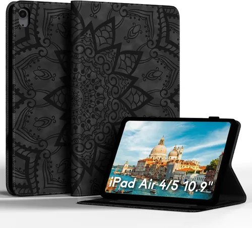 Vista 16 de Funda para tablet iPad Air de 11 pulgadas, diseño de diente de león con soporte para lápiz Apple, cierre magnético y recortes precisos, compatible