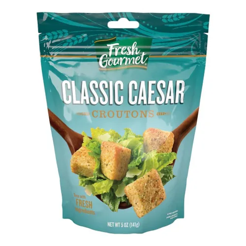 Vista 8 de Fresh Gourmet Caesar Crunch - Cobertura para ensalada, 3 onzas, paquete de 12 – Mini crutones y patatas fritas de queso parmesano para ensaladas