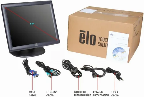 Vista 7 de Elo E603162 1715L AccuTouch Monitor LCD de 17 pulgadas, gris