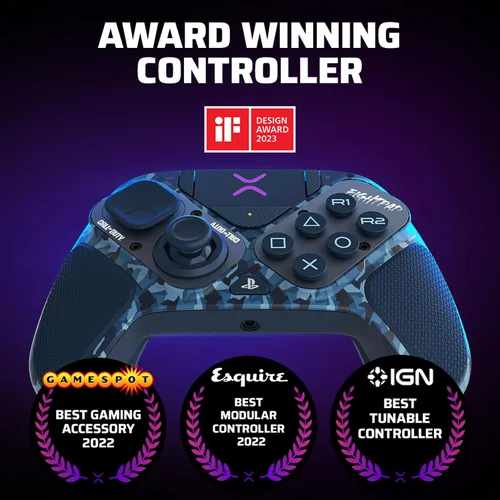 Vista 7 de PDP Victrix Pro BFG Wireless Controller for PS4PS5PC, Call of Duty Midnight Mask Sony 3D Audio, Modular Back ButtonsClutch TriggersJoystick