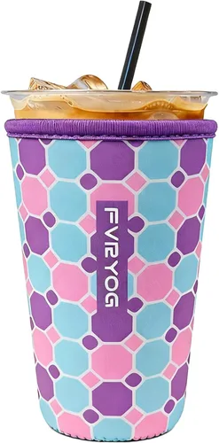 Vista 57 de Fundas de neopreno reutilizables aisladas para café helado, fundas para tazas de café helado, fundas para bebidas heladas y calientes