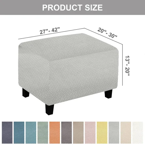 Vista 3 de Funda otomana de sofá resistente al desgaste, fundas otomanas rectangulares elásticas, funda para taburete de pies, fundas de taburete extraíbles