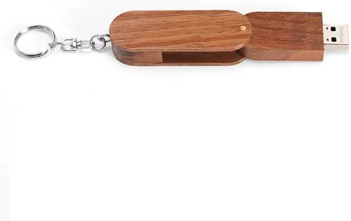 Vista 2 de Memoria USB 2.0 de madera novedad 16GB almacenamiento de datos Memory Stick USB Stick girar Pendrive con caja de madera