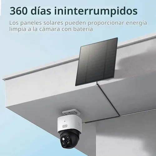 Vista 2 de Panel solar de 5 W para cámara de seguridad, panel solar con puerto micro USB y USB-C para cámara de batería recargable de 5 V CC al aire libre