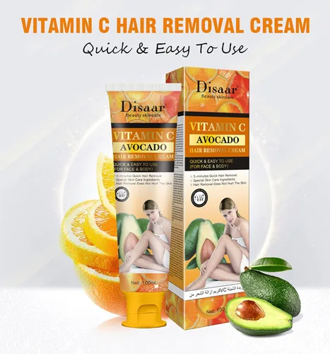 Vista 5 de DISAAR BEAUTY Vitamina C Aguacate Cara Cuerpo 3 minutos Depilación Rápida Crema Depilación Hidratante Piel 3.4 fl oz