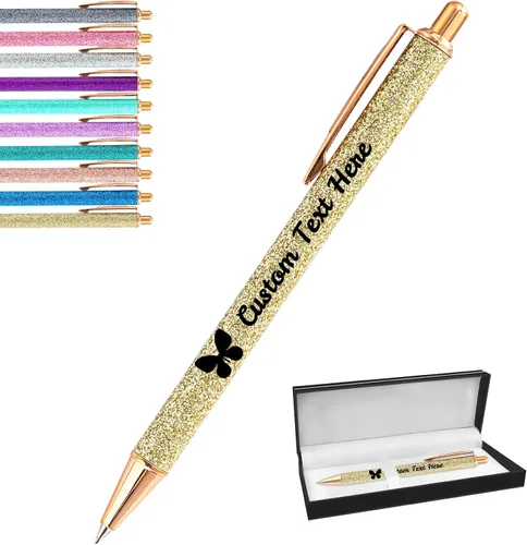Vista 86 de Aolun 10 bolígrafos personalizados con nombre, bolígrafo retráctil con mensaje de texto para mujeres, enfermeras, escritura, cumpleaños, graduación