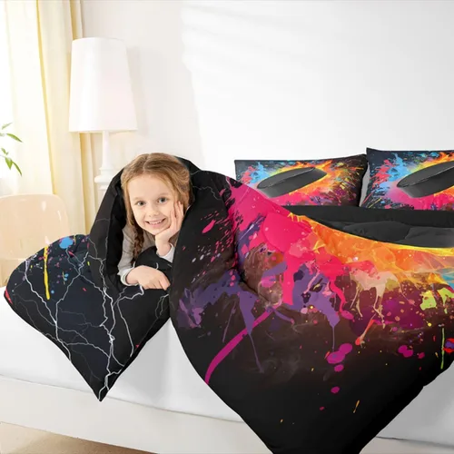 Vista 128 de Juego de ropa de cama de baloncesto para niños y adolescentes, juego de edredón deportivo para niños, tamaño matrimonial, suave, ligero, decoración