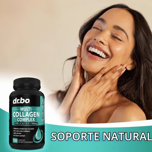 Vista 6 de Péptidos de colágeno múltiple y multivitamínico para mujer, cápsulas complejas de colágeno múltiple tipo I, II, III, V y X, píldoras de péptidos