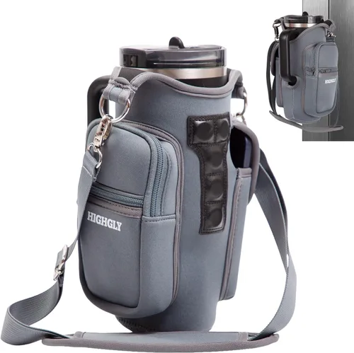 Vista 10 de Bolsa magnética de gimnasio para vasos de 21 a 42 onzas — Se adapta a Stanley, Owala y vasos similares Soporte para botellas manos libres